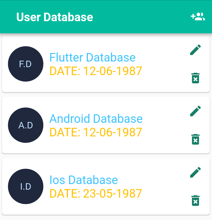 Flutter Database Example